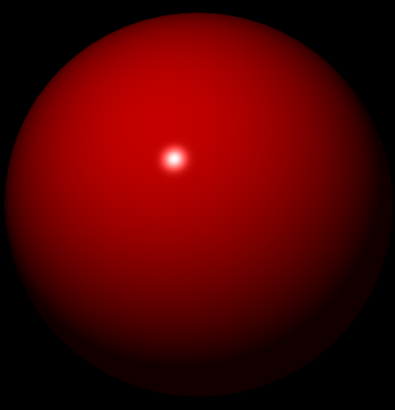 Red ball with high specular power