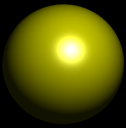 Yellow ball with low specular power